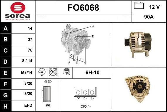 Sera FO6068 - Alternator autospares.lv