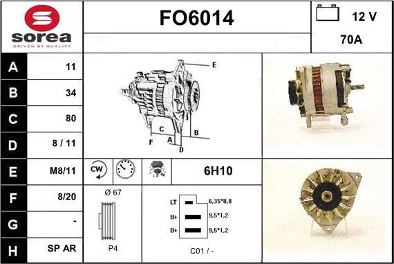 Sera FO6014 - Alternator autospares.lv