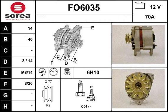 Sera FO6035 - Alternator autospares.lv