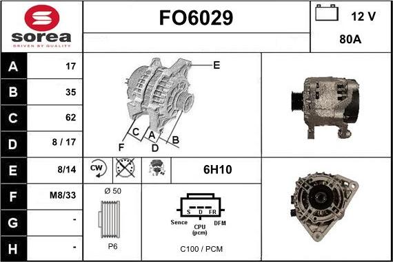 Sera FO6029 - Alternator autospares.lv