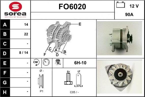 Sera FO6020 - Alternator autospares.lv