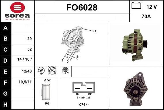 Sera FO6028 - Alternator autospares.lv