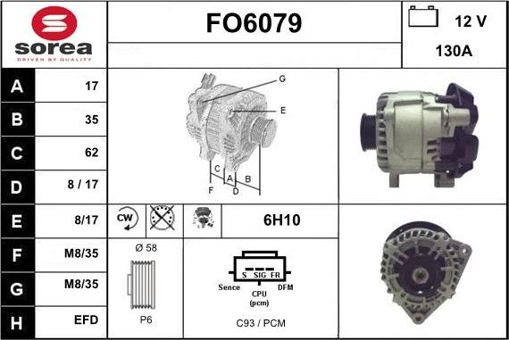 Sera FO6079 - Alternator autospares.lv