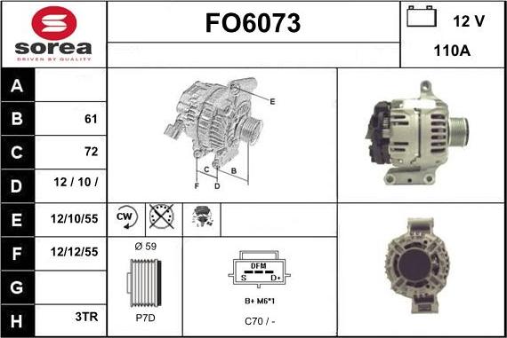 Sera FO6073 - Alternator autospares.lv