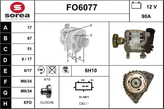 Sera FO6077 - Alternator autospares.lv