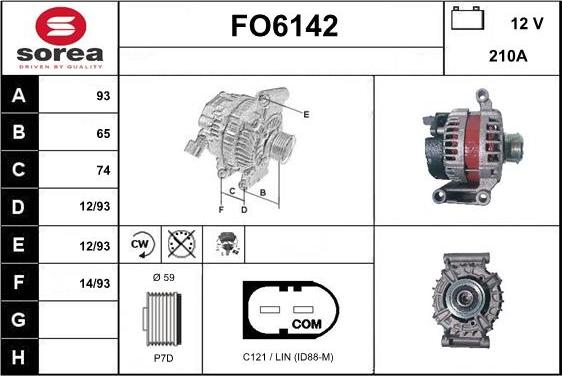 Sera FO6142 - Alternator autospares.lv