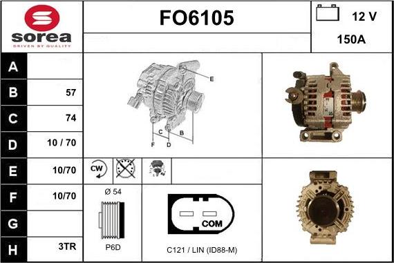 Sera FO6105 - Alternator autospares.lv