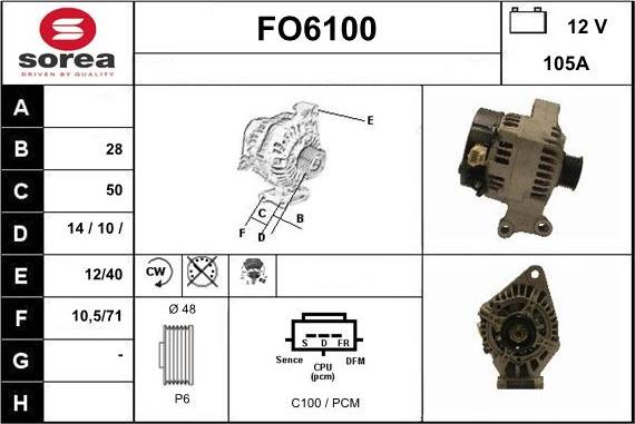 Sera FO6100 - Alternator autospares.lv