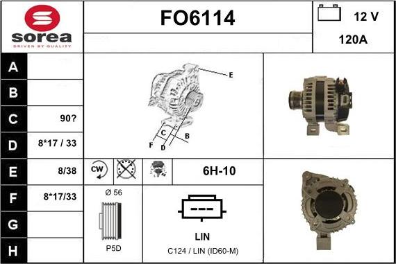 Sera FO6114 - Alternator autospares.lv