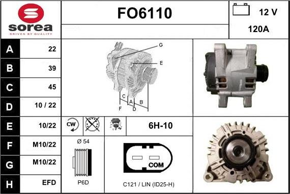 Sera FO6110 - Alternator autospares.lv