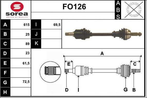 Sera FO126 - Drive Shaft autospares.lv