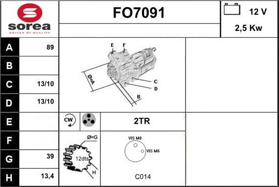 Sera FO7091 - Starter autospares.lv