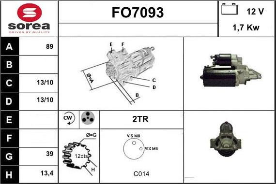 Sera FO7093 - Starter autospares.lv