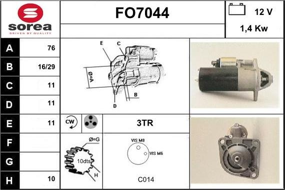 Sera FO7044 - Starter autospares.lv