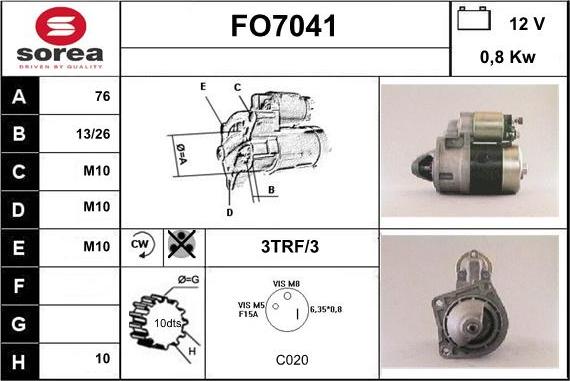 Sera FO7041 - Starter autospares.lv