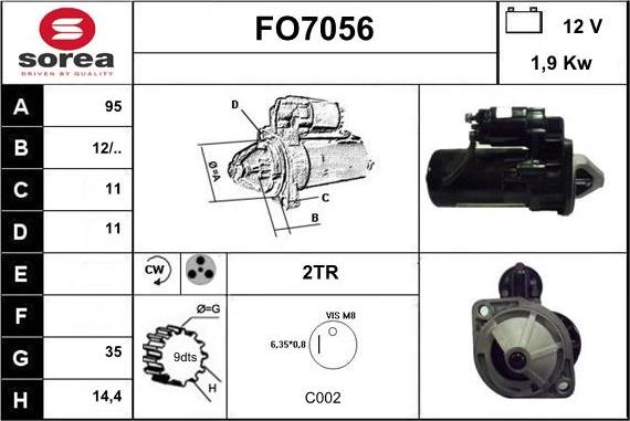 Sera FO7056 - Starter autospares.lv