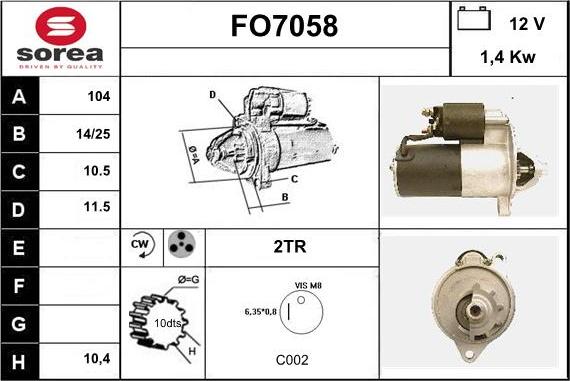 Sera FO7058 - Starter autospares.lv