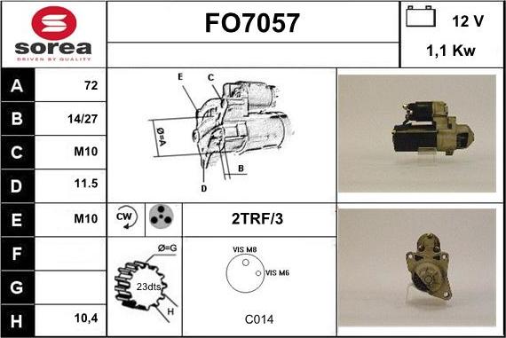 Sera FO7057 - Starter autospares.lv