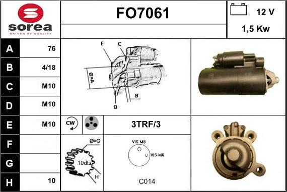 Sera FO7061 - Starter autospares.lv