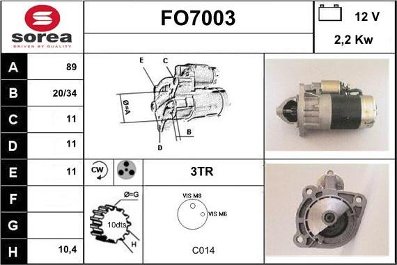 Sera FO7003 - Starter autospares.lv