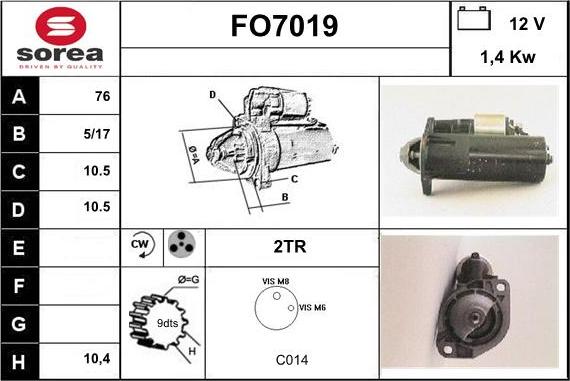 Sera FO7019 - Starter autospares.lv