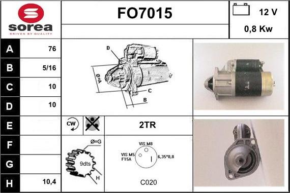 Sera FO7015 - Starter autospares.lv