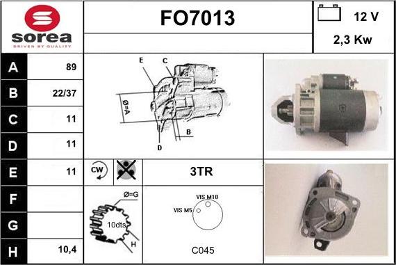 Sera FO7013 - Starter autospares.lv