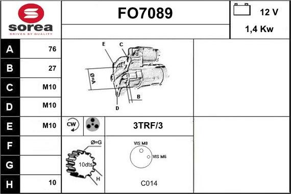 Sera FO7089 - Starter autospares.lv