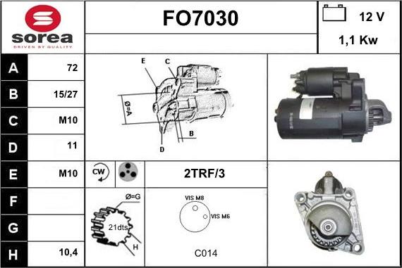 Sera FO7030 - Starter autospares.lv