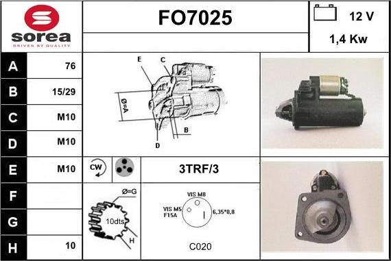 Sera FO7025 - Starter autospares.lv