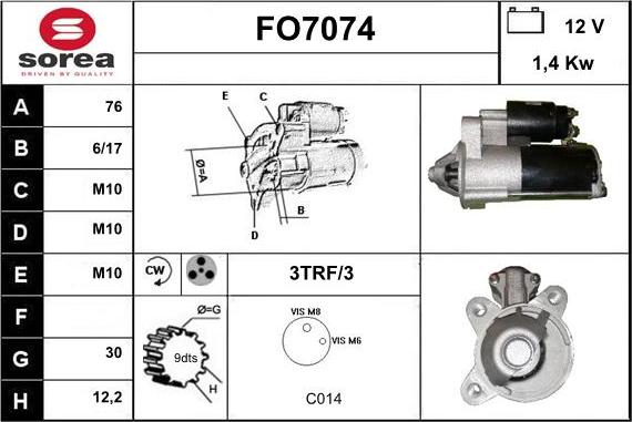 Sera FO7074 - Starter autospares.lv