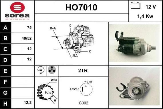 Sera HO7010 - Starter autospares.lv