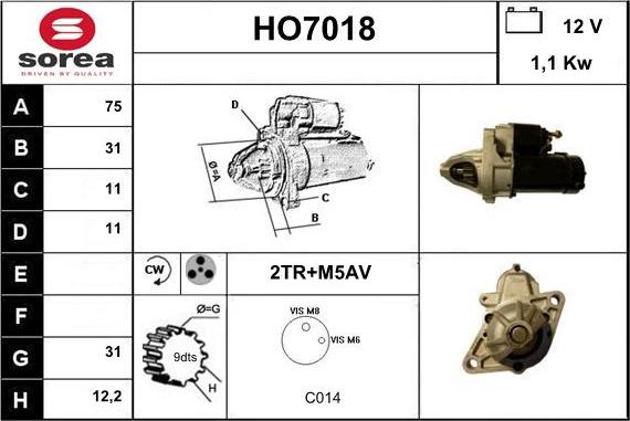 Sera HO7018 - Starter autospares.lv