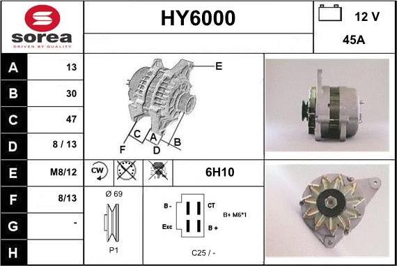Sera HY6000 - Alternator autospares.lv