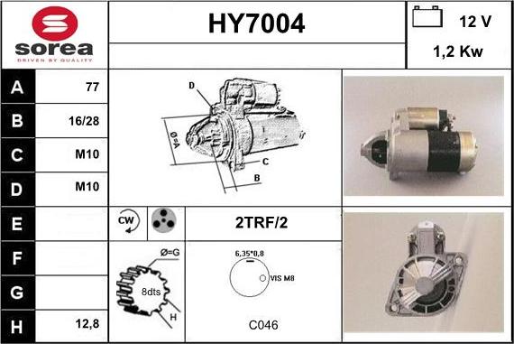 Sera HY7004 - Starter autospares.lv