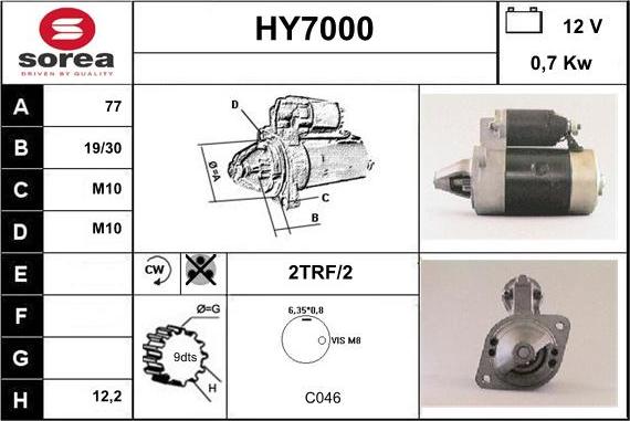 Sera HY7000 - Starter autospares.lv
