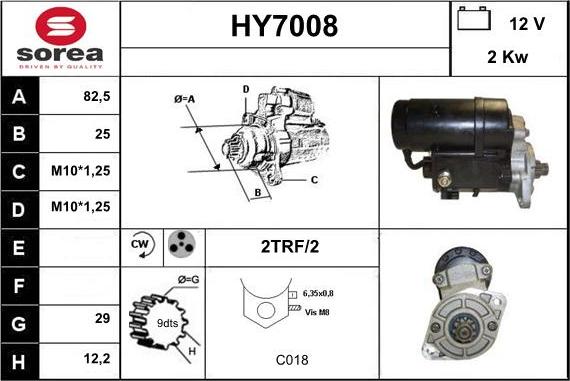 Sera HY7008 - Starter autospares.lv