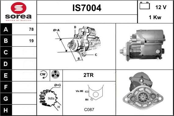 Sera IS7004 - Starter autospares.lv