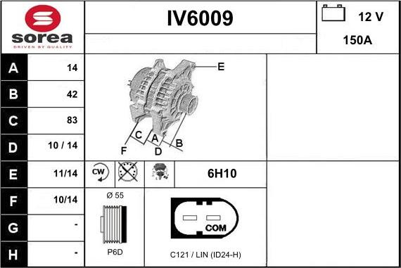 Sera IV6009 - Alternator autospares.lv