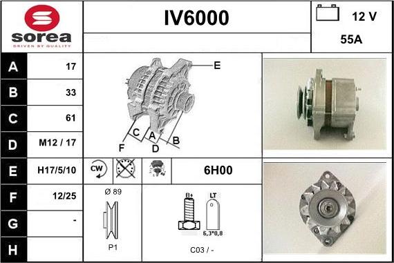 Sera IV6000 - Alternator autospares.lv