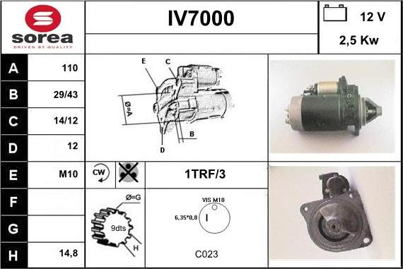 Sera IV7000 - Starter autospares.lv