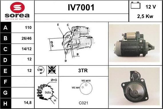 Sera IV7001 - Starter autospares.lv