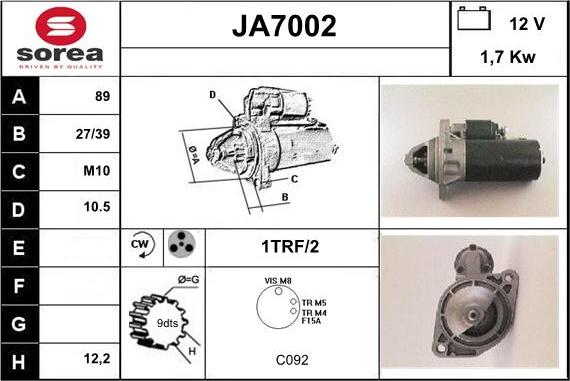 Sera JA7002 - Starter autospares.lv