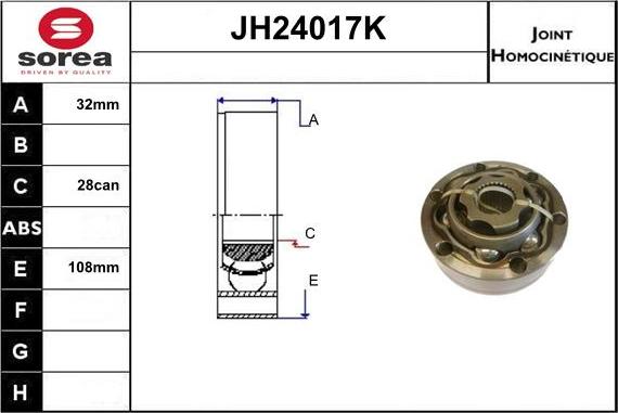 Sera JH24017K - Joint Kit, drive shaft autospares.lv