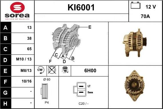 Sera KI6001 - Alternator autospares.lv
