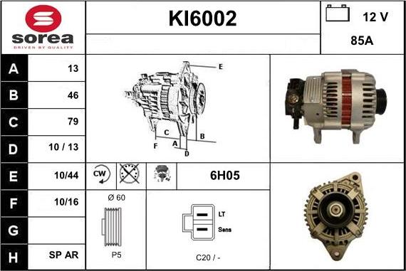 Sera KI6002 - Alternator autospares.lv