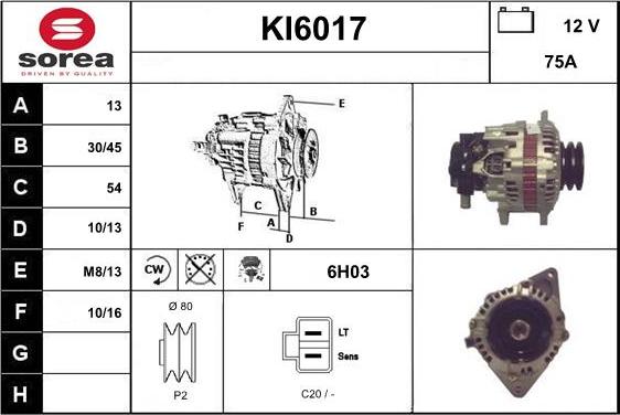 Sera KI6017 - Alternator autospares.lv