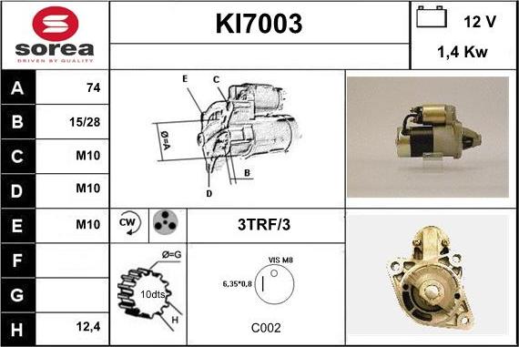 Sera KI7003 - Starter autospares.lv