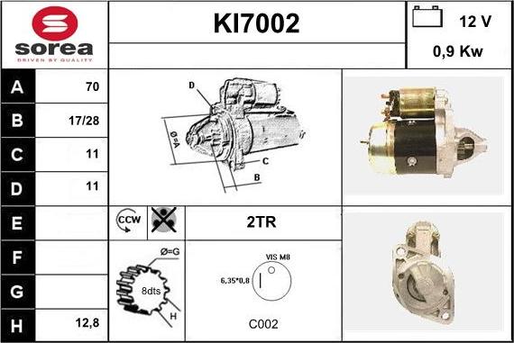 Sera KI7002 - Starter autospares.lv