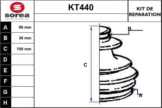 Sera KT440 - Bellow, drive shaft autospares.lv